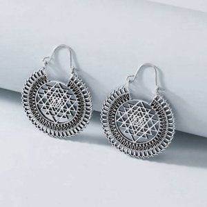 Bohemian Sacred Geometry Hollow Cut Out Earrings
